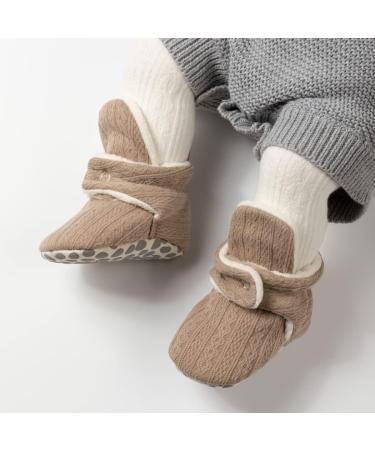Sonsage Soft Anti-Skid Snow Boots for Baby Boys & Girls | Winter Warm Ankle Booties 6-12 Months | Toddler Prewalker Crib Shoes in Light Brown - Buy Online on GoSupps.com