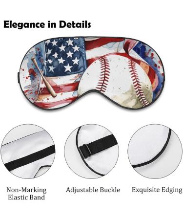 American Flag Baseball Sleep Mask | Soft Light-Blocking Eye Cover for Women | Adjustable Strap Baseball Decor - Buy Online on GoSupps.com