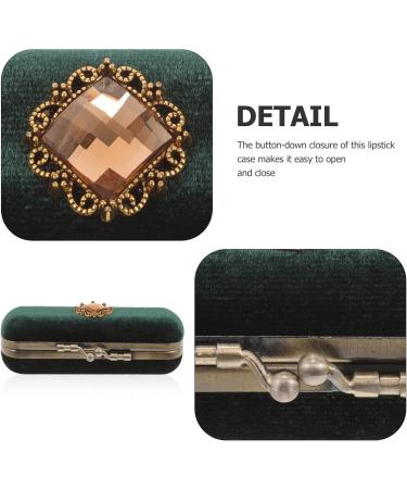 4pcs Velvet Lipstick Box & Makeup Bag Set - Stylish Travel Toiletry Bags for Women - Dark Green Zinc Alloy - Perfect for Makeup & Lipstick Storage - Buy Online on GoSupps.com