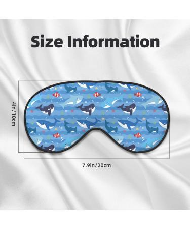 Blue Fish Print Sleep Eye Mask - Soft Blindfold with Elastic Strap for Travel & Night Sleeping - Buy Online on GoSupps.com