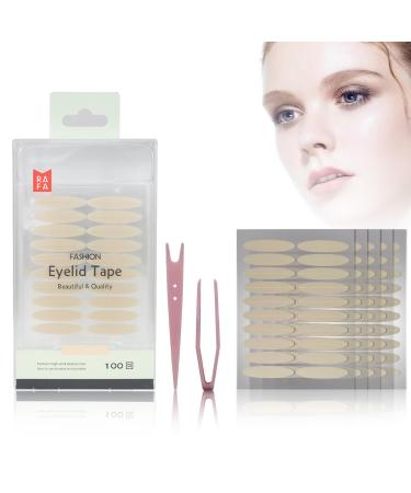 mercham Eyelid Lift Strips (4MM) Natural Invisible Double Eyelid lift Strips Self-Adhesive Eyelid Tape for Hooded Eyes & Droopy & Uneven & Mono-eyelids Instant Eye Lift Without Surgery-100 Pairs