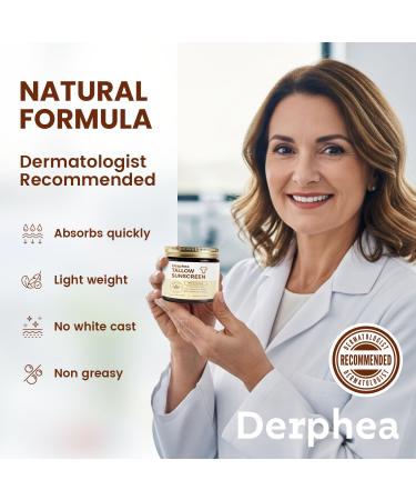 Natural Beef Tallow Sunscreen SPF 50 Daily Sun Care for Extremely Sensitive Acne-Prone & Kid-Safe Skin Non-Toxic Sunblock with 22% Non-Nano Zinc Oxide Clean Formula for Face & Body Sunscreen - Crepey Skin 2.12 Fl Oz (  - Buy Online on GoSupps.com