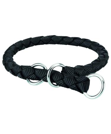 Trixie cavo pull -stop collar size M - l: neck circumference 43 51 cm/ 18 mm in black - dog collar made of belt strap for medium -sized to large dogs round braided 143901 black M -L: 43 - 51 cm
