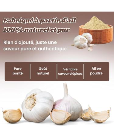 Poudre d Ail 100g (Garlic Powder) | Ail Moulu | Moulu partir de bulbes s ch s entiers | Poudre d pices | V gan & Sans Gluten | 100% Naturel | Qualit Premium | Sans Additifs - Buy Online on GoSupps.com