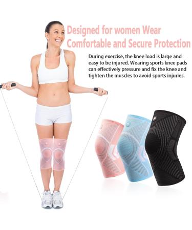 Buy X-Large Pink Knee Support Brace for Women - Compression Sleeves for Joint Pain Relief Arthritis Injury Recovery | Ideal for Jogging & Sports - Buy Online on GoSupps.com