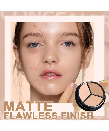 2 Colors Full Cover Concealer Makeup Kit with Brush | 3-in-1 Corrector Set for Dark Spots, Blemishes, Under Eye Circles | Waterproof & Long Lasting | 2pcs*15g/0.53oz - Buy Online on GoSupps.com