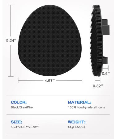 ManmiHealth Silicone Back Scrubber & Shower Brush Set - Super-Exfoliating Body Scrubber with Free Hook - Black (2 PCS) - Buy Online on GoSupps.com