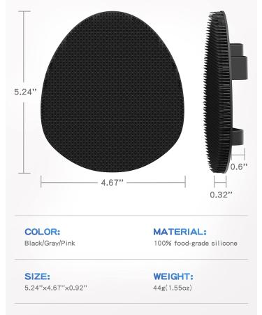 ManmiHealth Soft Silicone Shower Brush Set - Gentle Exfoliating Bath Glove for All Skin Types, Super-Lathering Body & Face Scrubber in Black & Pink with 2 Free Hooks - Buy Online on GoSupps.com
