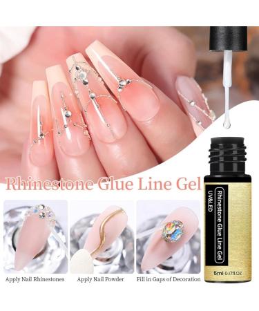 Nail Rhinestone Glue Gel Solid Nail Glue Gel Nail Glue Extra Strong Nail Builder Gel Nail Glue for Press on Nails Nail Bond Glue Soak Off Gel Clear No Wipe Adhesive Nail Extension Glue Nail Glue 5ml - Buy Online on GoSupps.com