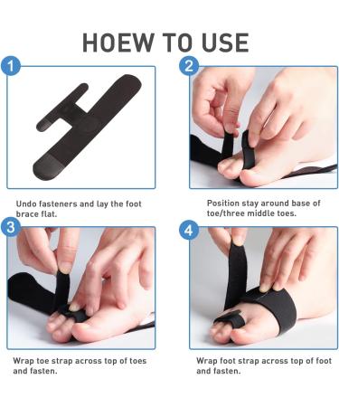 Kids Toe Walking Brace - AFO Foot Drop Corrector for Women & Men - Adjustable Toe Strap - Black (S-Pair) - Buy Online on GoSupps.com
