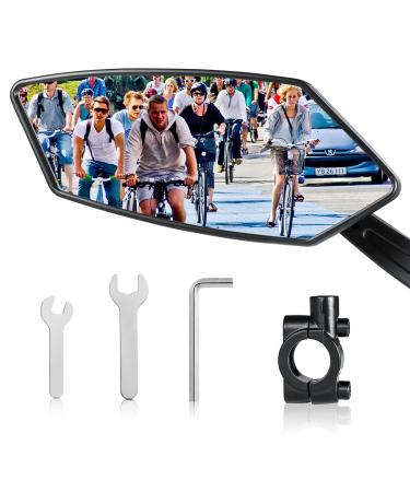 Coicer bicycle mirror for e-bike left HD 360 rotatable & foldable for handlebar bike rear-view mirror mirror ebike accessories extra large mirror surface impact-resistant real glass mirror accessories left rearview mirror - Buy Online on GoSupps.com