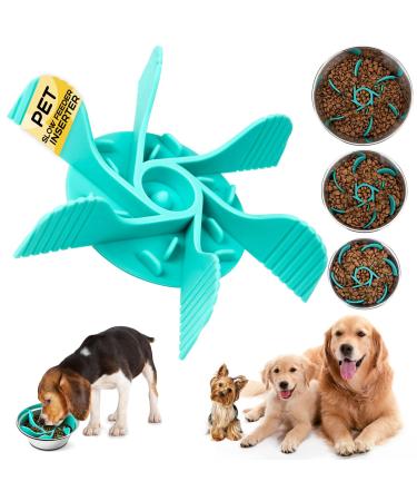 Slow Feeder Dog Bowls Insert Cuttable Slow Feeder for Cats and Dogs Pet feeder with 18 Suction Cups Feeding supplies for Most Dog Bowl or Dog Dish Blue