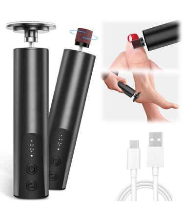 Electric Foot Callus Remover (6 Speed Adjustable) 2 in 1 Electric Foot File Nail Grinder Rechargeable Foot Sander Pedicure Tools for Feet Dead Skin with Sandpaper Disk and Nail Drill Bits Black Electric Callus Remover Black