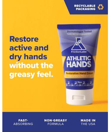 Friction Labs Athletic Hands - Restorative Hand Cream for Active Skin | Non-Greasy Shea Butter Derm Tested Eucalyptus Scent - Ideal for Athletes - Buy Online on GoSupps.com