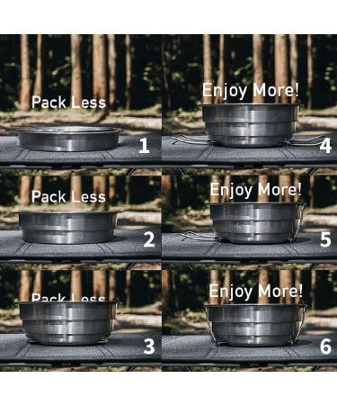 Simple Real Collapsible Stainless Steel Cookware 1L Travel Bowl for Camping, Hiking, Backpacking - Outdoor Kitchen Essentials - Buy Online on GoSupps.com