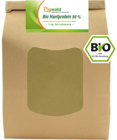 Bio Hemp Protein Powder 1kg - Vegan Vegetable Protein | Piowald - High-Quality Hemp Seed Protein - Buy Online on GoSupps.com