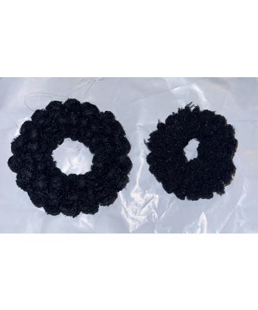 Kitsch Scrunchies for Women's Hair - Organic Cotton Fluffy Hair Scrunchies | Large Hair Ties for Women | Hair Tie Scrunchies for Girls | Scrunchie | Hair Bands & Ponytail Holders  6pc (Black)