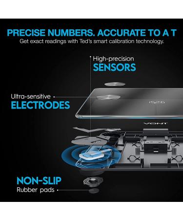 Vont Smart Scale - Wireless Body Fat & Weight BMI Digital Bathroom Scale - Bluetooth, LCD Display - 13 Measurements - 400 lbs Capacity (Black) - Buy Online on GoSupps.com