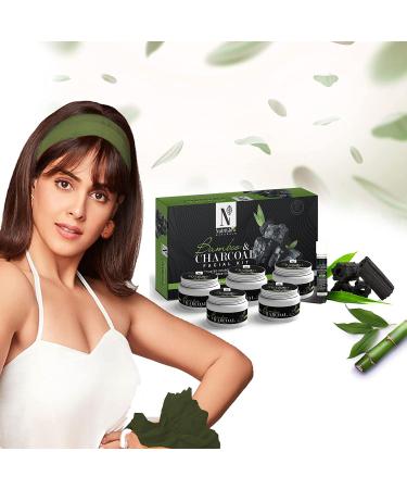 NUTRIGLOW Bamboo & Activated Charcoal Facial Kit for Brighter Skin | Deep Pore Cleansing & Blackheads Removal | All Skin Types | 8.8 Oz + 0.3 Fl Oz - Buy Online on GoSupps.com