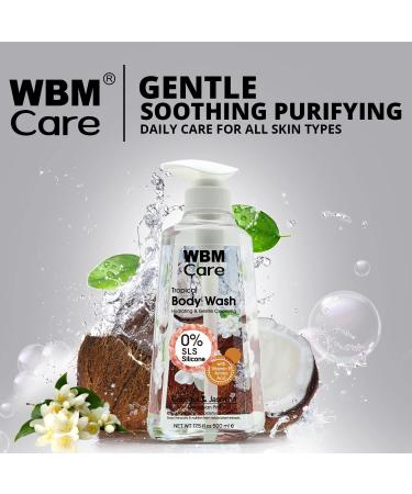Calming Skin Care Shower Gel for All Skin Types | Coconut & Jasmine Extracts | Deep Nourishing Body Wash 17.5 Oz - Buy Online on GoSupps.com