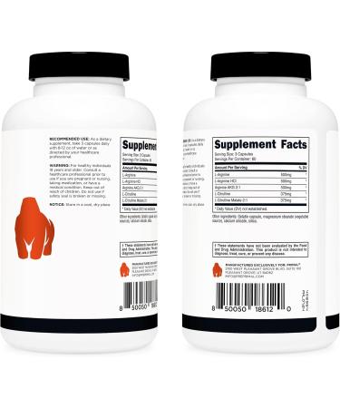 Primal Nitric Oxide Booster (2 250mg Per Serving) (180 Capsules) - 60 Servings - Buy Online on GoSupps.com