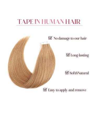 Sixstar Hair Extensions - 20 Pcs Invisible Tape in Real Hair 50g 50cm #27 Honey Blonde - Seamless Quality for Every Look - Buy Online on GoSupps.com