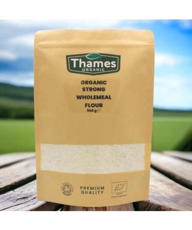 Organic Stoneground Wholemeal Bread Flour-Certified Organic Non-GMO Vegan No Additives No Preservatives Resealable Bag by Thames Organic 1kg - Buy Online on GoSupps.com