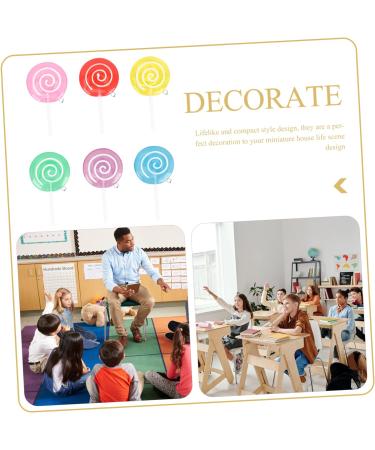 VINTORKY 6pcs Lollipop Model Kids Toy Mini Lollipops Embellishments Diy Lollipops Pendant Fake Lollipops Lollipop Props Wall Decor Christmas Candy Cane Toys Supplies Plastic Child Dessert - Buy Online on GoSupps.com