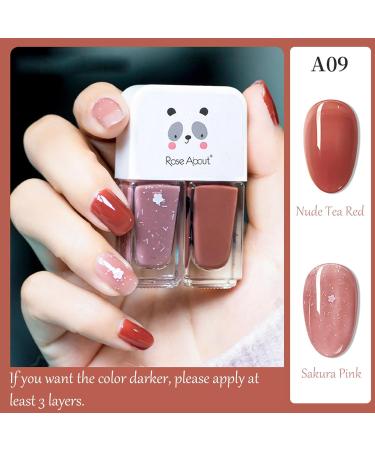 Nail Polish for Girls Rose Pink Nail Polish Quick Dry & Non Toxic Nail Polishes Water Based Formula No Need Cure No Odor Gel Nail Polish for Women Teens (A09) - Buy Online on GoSupps.com