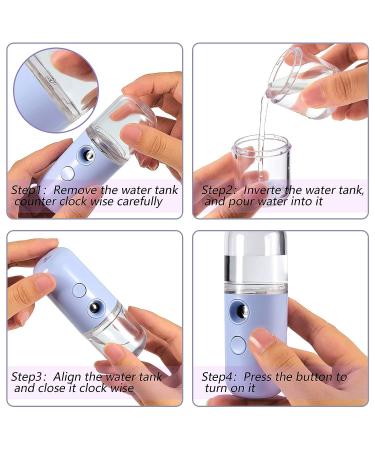 Nano Sprayer Facial Mister | Portable Mini Face Mist | USB Rechargeable Face Steamer | Skin Care & Eyelash Extensions | White Pink - 8 Pieces - Buy Online on GoSupps.com