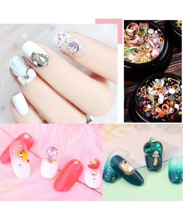 6 Wheels Mixed Sparkle Nail Art Rhinestones, Diamonds, Crystals, Butterfly Beads, Pearls, Studs, Gems, Rivets & Charms Kit - Buy Online on GoSupps.com