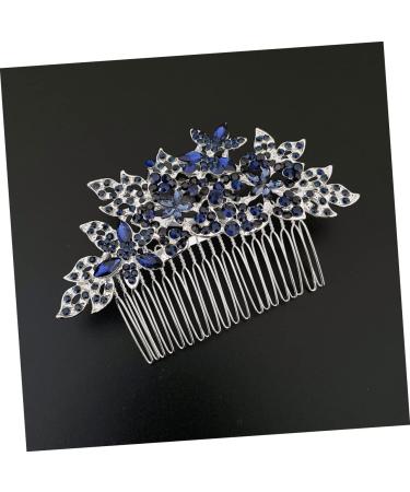 MUSISALY Dark Blue Hair Comb Bridal Hair Comb Wedding Hair Comb Flower Girl Headpiece Bride Hairpiece Wedding Hair Accessories for Brides Rhinestone Headpiece Floral Hair Comb - Buy Online on GoSupps.com