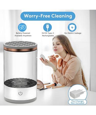 Electric Cosmetic Brush Cleaner - Rechargeable & Efficient | All Size Makeup Brushes & Tools | White - Buy Online on GoSupps.com