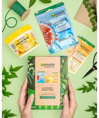 Garnier Ultimate Mask Trio Gift Set 424g - Hydrating Hair Care Set - Buy Online on GoSupps.com