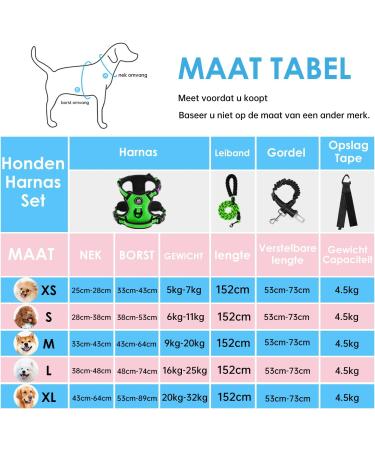 Nestroad Large Dog Harness & Leash Set - Green Adjustable Fit for Large Dogs Includes Car Seat Belt - Perfect for Neck 38-48cm & Chest 48-74cm - Buy Online on GoSupps.com