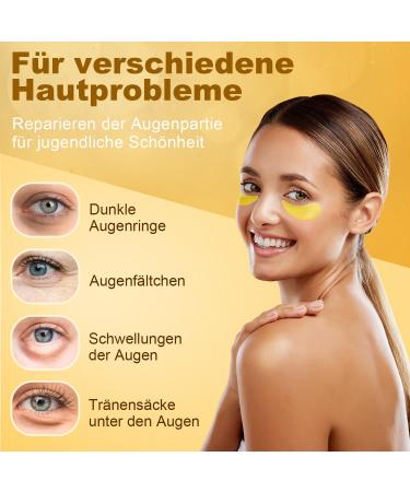 60 Hyaluron & Collagen Eye Pads Mask - Anti-Aging for Dark Circles Wrinkles & Puffiness - Gold Edition - Buy Online on GoSupps.com