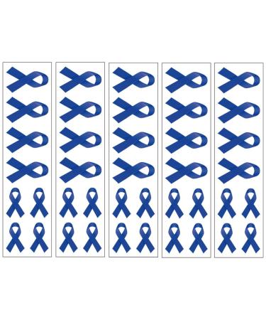 40 Dark Blue Ribbon Temporary Tattoos: Colon Cancer Awareness Tattoo