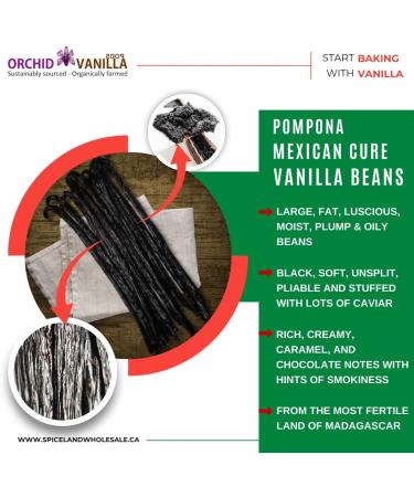 Pompona Vanilla Beans Mexican Cure Madagascar (1/4 Pound) - Buy Online on GoSupps.com