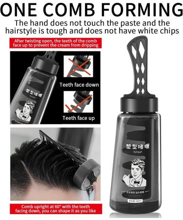 10 Pcs 2-in-1 Hair Wax Gel with Comb | Lightweight Hair Styling Gel Professional Hair Cream Salon Styling Gel Tool for Men 280ml 10 Pcs Comb Styling Gel 280ml - Buy Online on GoSupps.com