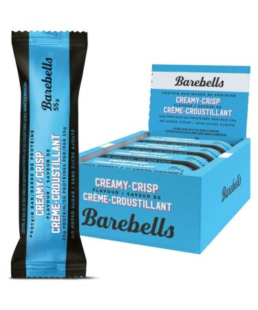 Barebells Protein Bars Creamy Crisp - 12 Count 1.94oz Bars with 20g of High Protein - Chocolate Protein Bar with 1g of Total Sugars - Perfect on The Go Protein Snack & Breakfast Bar Creamy Crisp 12 Count (Pack of 1)