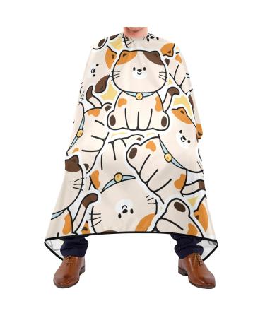 Waterproof Barber Cape -Cute Cat Pattern 14 Cheetah Haircut Bib for Men Unisex Hair Cutting Cape(8rp1a)