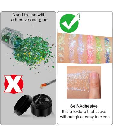 Glitter Body Gel Aonat 30ml - Long-Lasting Pink Sequins for Face Nails Eyes & Hair - Perfect for Masquerade & Halloween (#02) - Buy Online on GoSupps.com