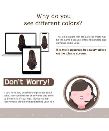 Sofeiyan 13 Long Curly Ponytail Extension | Dark Blonde to Bleach Blonde | Clip-in Claw Hairpiece for Women - Buy Online on GoSupps.com