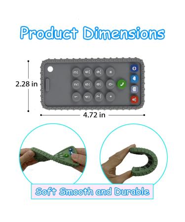 2-Pack Silicone Baby Teething Toys | BPA-Free Mobile Phone Teether for Babies 6-12 Months | Soft-Textured Chew Toys | Purple+Green - Buy Online on GoSupps.com