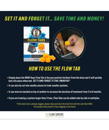 HVAC Guys Flow Tabs - 18 Pack with Gel Lock Technology | Prevents Overflow & Keeps Drain Pans Clean | 1 Tab 18 Regular Tablets | Lasts up to 3 Months | Made in the USA - Buy Online on GoSupps.com