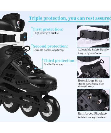 Adult Inline Skates ABEC-7 Carbon Steel Bearings 4*80mm 85A PU Wheels | Black Men8.5/Women9 - Buy Online on GoSupps.com