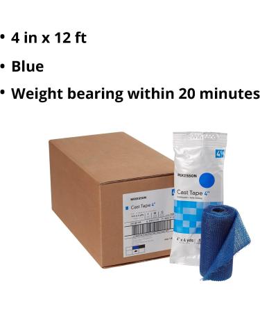 McKesson Blue Fiberglass Cast Tape 4 x 4 yds - 10 Packs (10 Count) | High-Quality Orthopedic Casting Tape - Buy Online on GoSupps.com