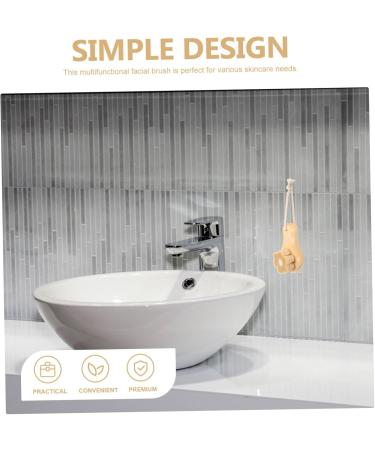 Healeved Facial Wash Brush with Wooden Handle Facial Brush Face Scrubber Face Wash Brush Facial Exfoliator Exfoliating Face Pads Face Cleansing Brush Skin Care Tools Face Brush - Buy Online on GoSupps.com