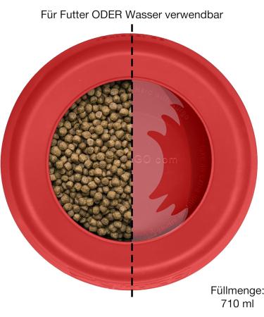 Kurgo Splash-Free Hiking Water Bowl for Dogs | BPA-Free 710 ml Red Perfect for Food & Water on the Go - Buy Online on GoSupps.com