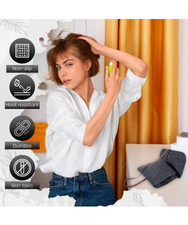 Glamza Hair Straightener Mat & Pouch - Made from Heat Resistant Safety Felt - Ideal for Home & Travel (Dark Grey (Pouchy)) - Buy Online on GoSupps.com